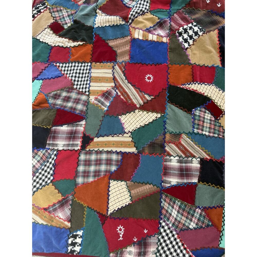 Vintage Bath And Body Works Crazy Quilt Wall Hanging Patchwork Square Throw - Picture 2 of 7
